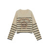 谜底条纹套头针织衫女2023冬新款复古文艺圆领套头毛衣234MZ1861 商品缩略图4