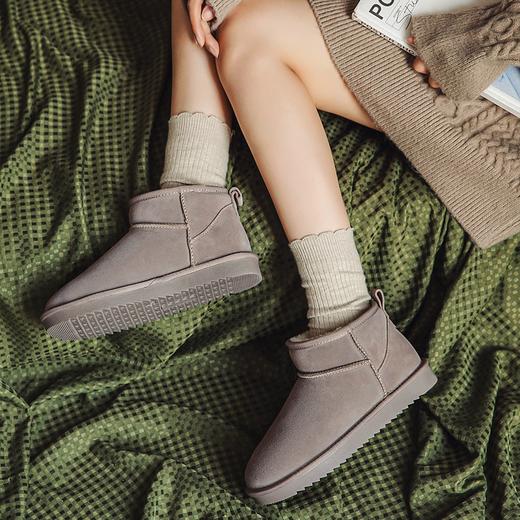 ZHR简约斜口短筒绒暖雪地靴女2023冬季新款舒适便捷女靴韩版百搭 商品图5