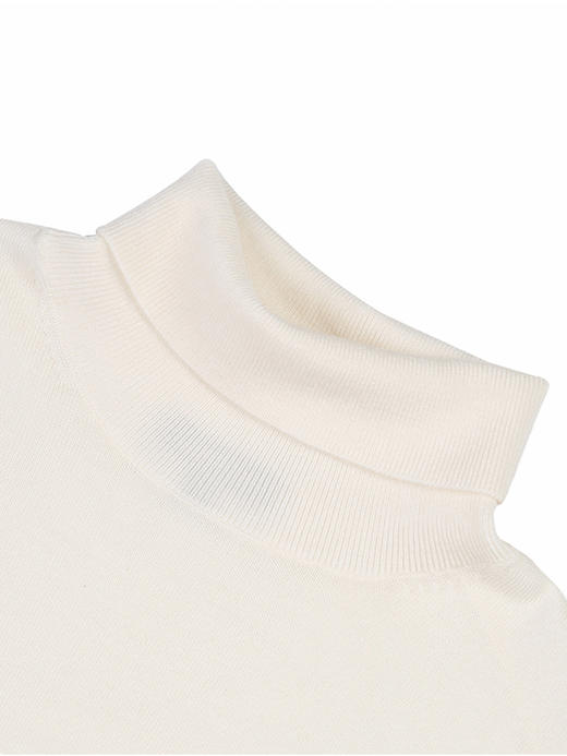 callisto白色两翻领羊毛混纺高领针织衫 FSKNW175C WH 商品图1