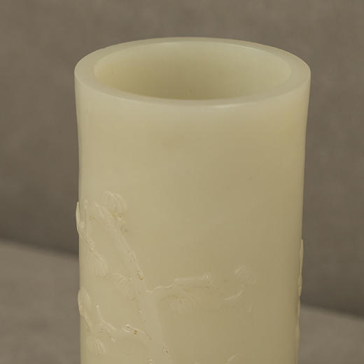 清 玉雕松鹿图笔筒（锦座） 商品图1