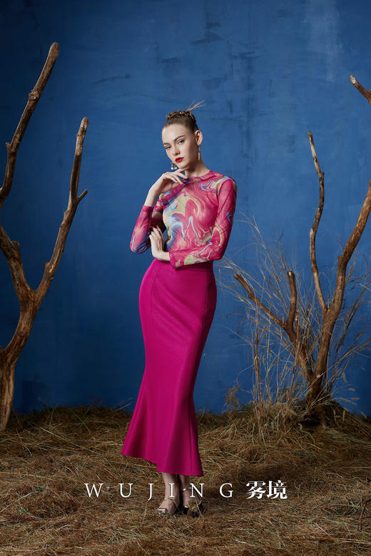 3203006 瑰意成绮 定制氨纶美国网打底衫 雾境 商品图3