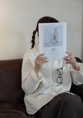 elsa esturgie 毛边下摆的长袖衬衫