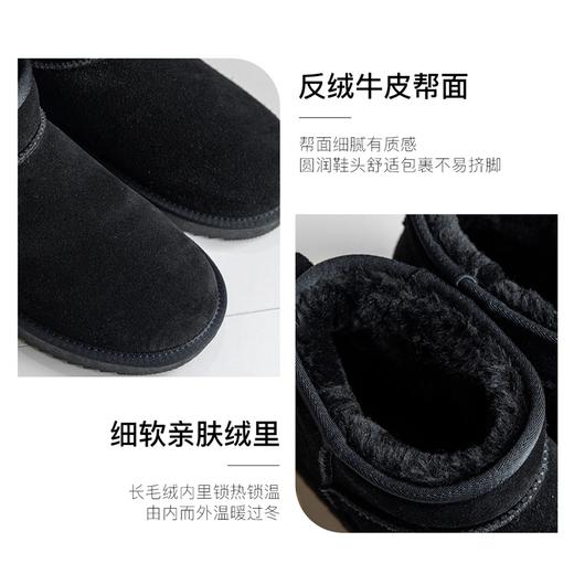 ZHR简约斜口短筒绒暖雪地靴女2023冬季新款舒适便捷女靴韩版百搭 商品图14