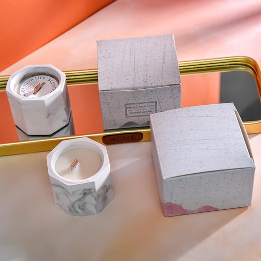 手工无烟大豆蜡香薰蜡烛伴手礼创意ins风石膏杯精油香味蜡烛 商品图0