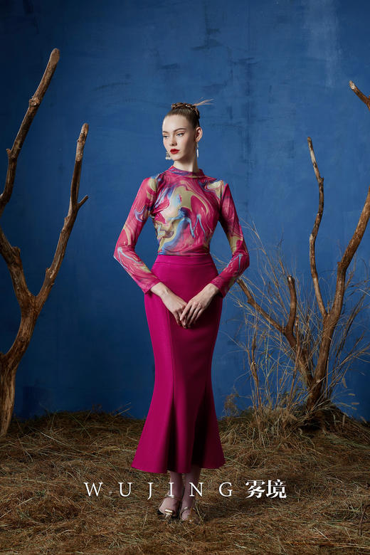 3203006 瑰意成绮 定制氨纶美国网打底衫 雾境 商品图4