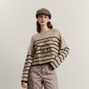 谜底条纹套头针织衫女2023冬新款复古文艺圆领套头毛衣234MZ1861 商品缩略图1