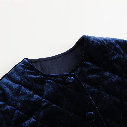 【马克珍妮 芦芙】秋冬装新款 菱格丝绒泡泡袖外套 231568 商品图2