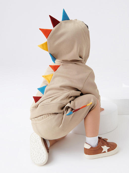 【设计精致，确保舒适透气！】男童卫衣套装秋季长袖连帽套头儿童套装纯棉两件套连帽设计为儿童提供额外的保暖和风格感 商品图2