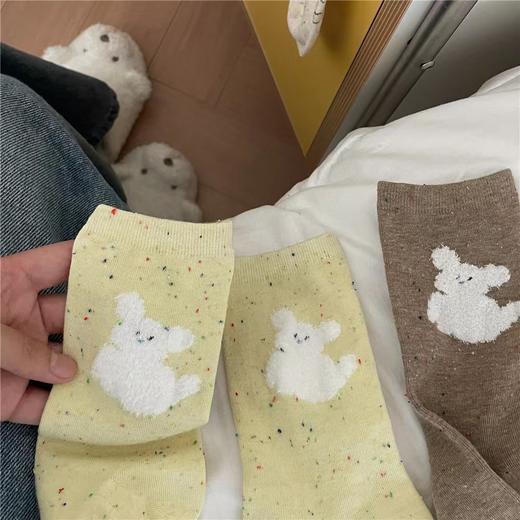 （清仓现货）【社群供M】多巴胺秋季韩版中筒学院风波点小狗棉袜 商品图1