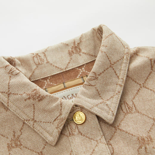 谜底提花牛仔外套女2023冬季新款复古雪尼尔宽松中长款234MW1499 商品图3