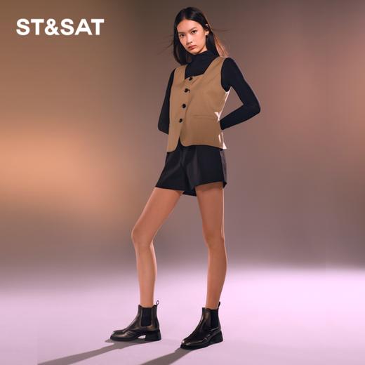 【绒里可选】星期六英伦风粗跟通勤切尔西短靴SS34116566/SS34118566 商品图2