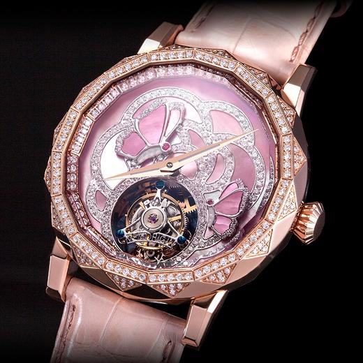 MEMORIGIN 万希泉陀飞轮腕表 羽化成蝶 机械女表 粉色 商品图1