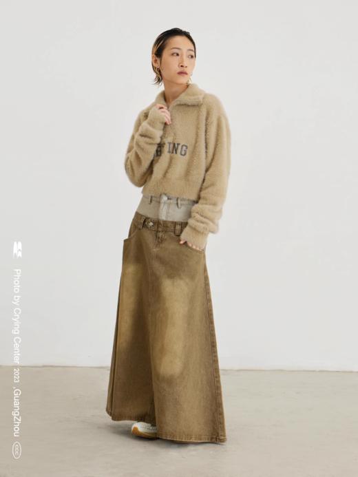 CryingCenter 卡其软糯仿浣熊毛绒高领拉链领毛衣 哭喊中心 商品图2