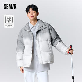 森马羽绒服男2023冬季新款情侣潮流晕染渐变色面包服宽松温暖外套