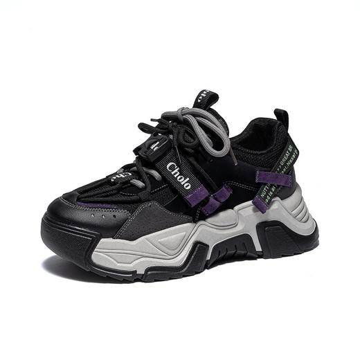 「两款配色！厚底老爹鞋」秋款韩版休闲运动鞋 女搭扣跑步鞋 商品图4