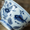 茶香记 云诗慕古 青花 鱼藻纹盖碗 仿明青花 手绘 功夫茶具 商品缩略图2