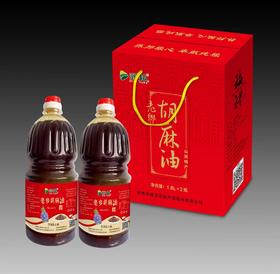 荞邦老乡胡麻油礼品盒纯胡麻油1.8L*2