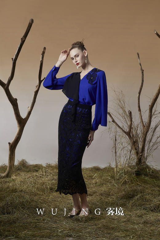 3203061 珠光蓝樱 进口凯特纱上衣 雾境 商品图4