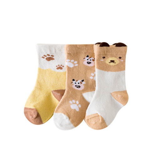 【29.9/三件，拍一发三！】新款婴儿袜卡通奶牛袜子男女宝宝中筒袜百搭宝宝袜子童袜lm 商品图4