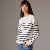 IN AND ON 100%绵羊毛 INS风条纹针织圆领毛衣53647 商品缩略图3