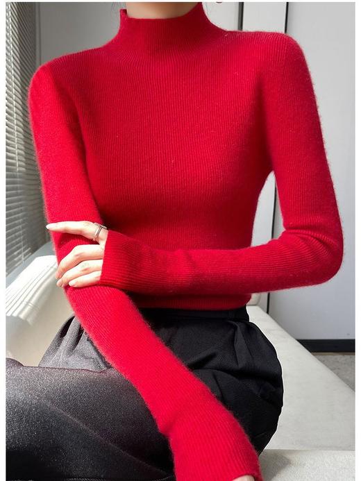 秋冬新款半高领内搭套头长袖修身打底衫 商品图3