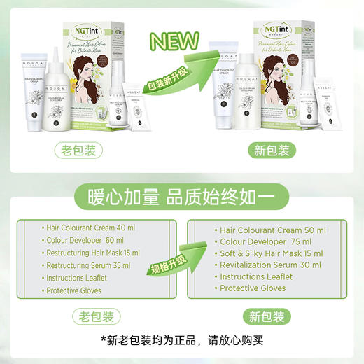 【2盒更划算】英国 慕伦雅集NOUGAT 植物染发剂 染发乳+显色剂+发膜+修护精华 西班牙/意大利进口敦集 商品图1