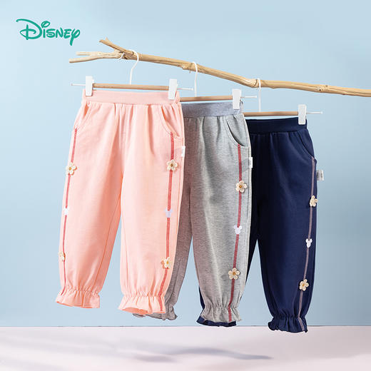 迪士尼童装小花点缀女童长裤春秋新款儿童休闲卫裤中小童束脚裤233K1388
 商品图8