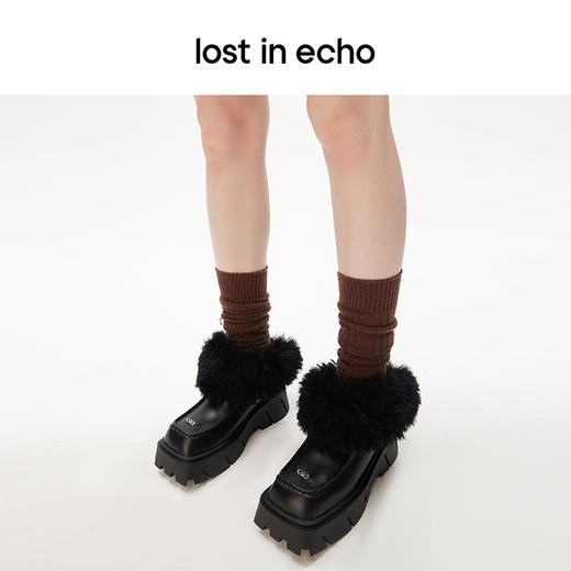 [捡漏价]虞书欣同款lost in echo毛绒厚底增高方头防寒保暖雪地靴短靴女 商品图1