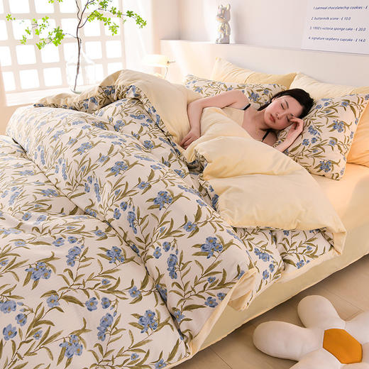 秋冬新款【提花竺小棉+宝宝绒四件套】 牛奶绒四件套床品 加厚保暖床单被套冬款 商品图8