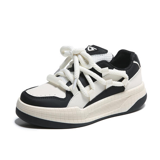 「两款配色！潮流穿搭」2023秋季新款厚底小白鞋 ins潮街拍休闲鞋日常学生韩版鞋 商品图4