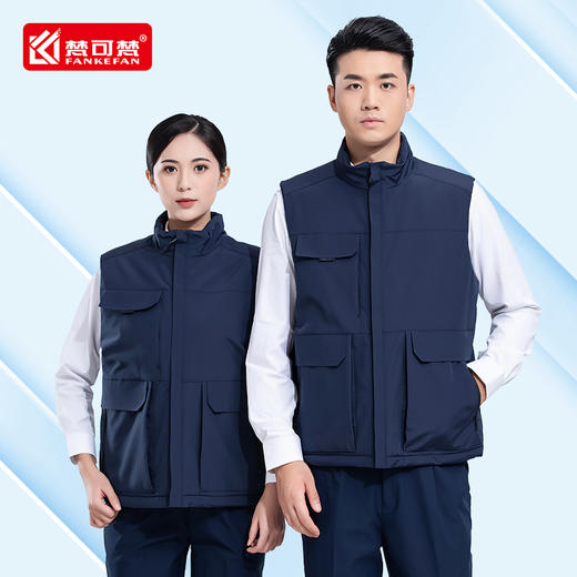 羽绒棉马甲工作服定制冬季团建加绒加厚超市活动志愿者宣传背心 商品图2