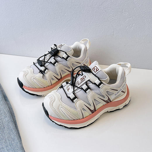 【搭扣设计！轻松便捷】童鞋秋冬2023新款时尚轻便女童老爹鞋中大童儿童运动鞋男童跑步鞋，防撞鞋头，防踢护趾，防滑鞋底，柔软鞋身。 商品图1