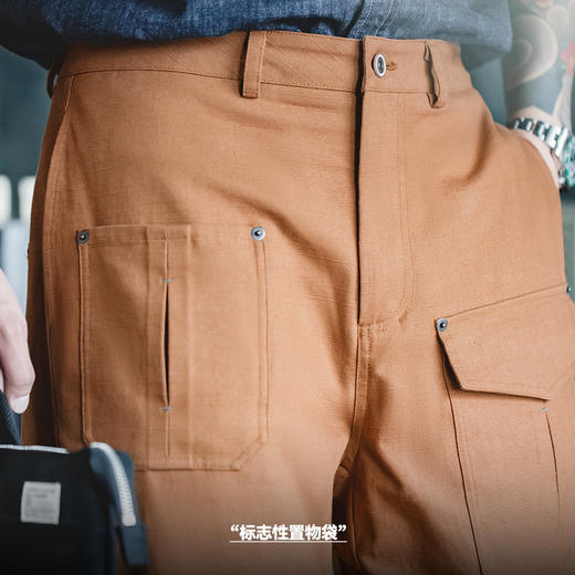 工装优选 美式复古P37休闲裤竹节棉巴黎扣战术军事风直筒长裤男秋 商品图3