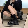【鞋柜必备款式！超百搭】波士顿学院~复古圆头增高厚底乐福鞋女小皮鞋，复古增高鞋,厚底乐福鞋,显瘦效果,多场合穿着,舒适度高。 商品缩略图3