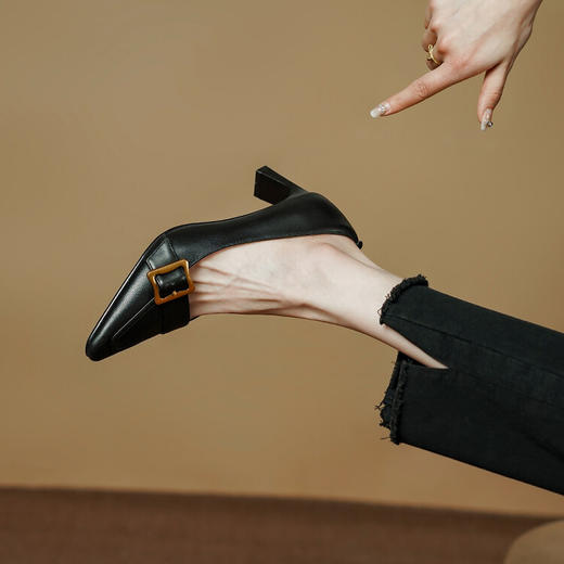 法式复古风皮带扣，气质高跟鞋四季单鞋PS1228 商品图3