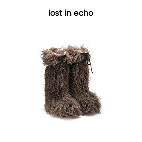 lost in echo设计师品牌爱斯基摩厚底保暖时尚长毛雪地靴毛毛靴女