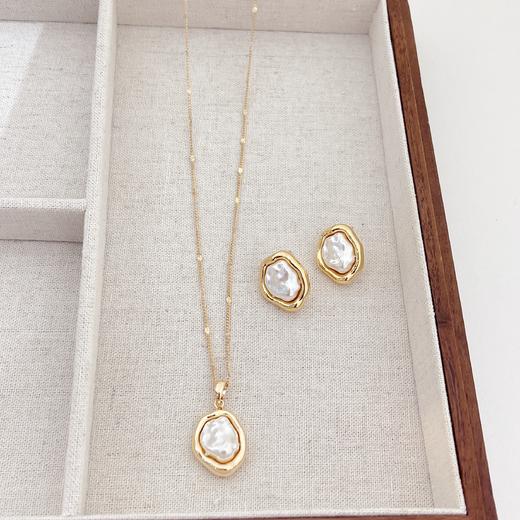 Oflye潮流饰品 法式优雅轻奢珍珠巴洛克仿珍珠气质锁骨链项链 商品图3