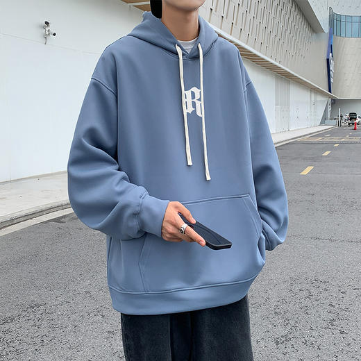 【圈】【新款DSY】大依优型雷萨顿威卫衣大码男装宽松连帽印花潮流长袖男士加肥加大胖子上衣 商品图0