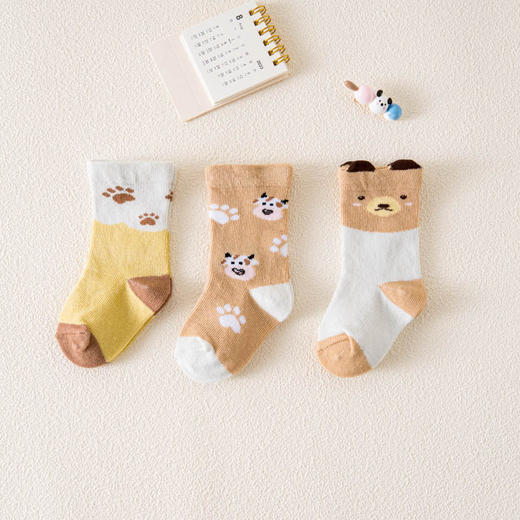 【29.9/三件，拍一发三！】新款婴儿袜卡通奶牛袜子男女宝宝中筒袜百搭宝宝袜子童袜lm 商品图5