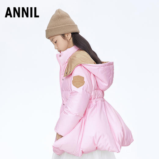 【轻暖0~10℃】女童羽绒服外套冬保暖中长款安奈儿童装实体店同款AG345598 商品图2