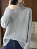 2023年秋冬新款韩版女士半高领纯羊毛纯色针织长袖女士宽松羊毛衫 商品缩略图1