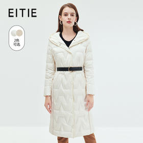 EITIE爱特爱冬季新款女装修身显瘦长款连帽保暖羽绒服7211908
