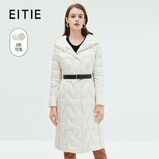 EITIE爱特爱冬季新款女装修身显瘦长款连帽保暖羽绒服7211908 商品图0