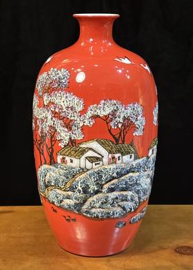 高温中华红秋色如歌赏瓶