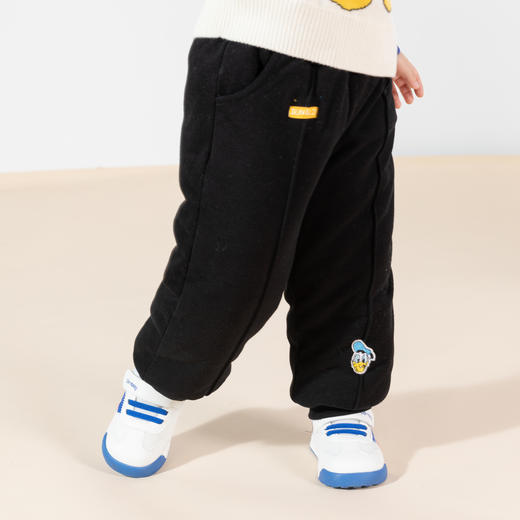 迪士尼童装男童加厚保暖束脚裤简约运动裤秋冬款宝宝夹棉长裤234K1373
 商品图2