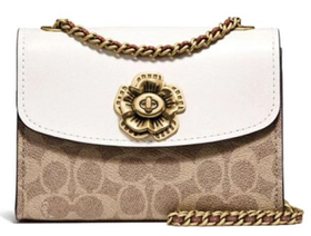 COACH卡其色拼白34256