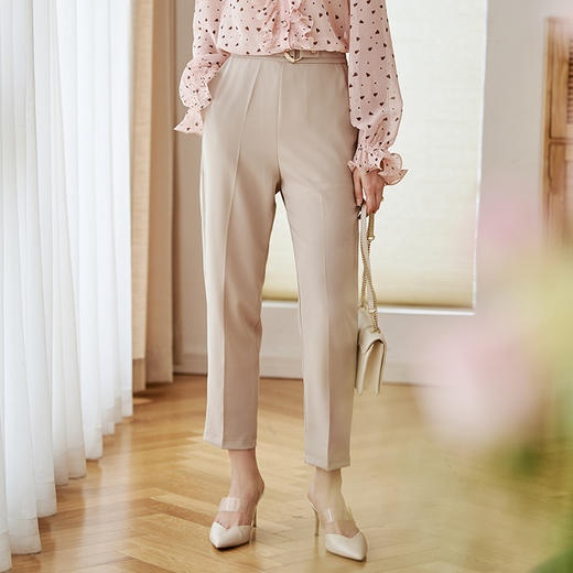 欧芮儿秋装高腰显瘦休闲裤女时尚直筒宽松西装裤2020新款 商品图1
