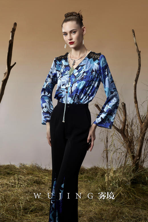 3203057 珠光蓝樱 微弹加密摩卡裤子 雾境 商品图5