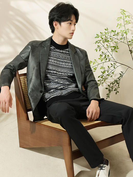 callisto灰色羊皮革皮西服 FRFLT012Y 商品图1