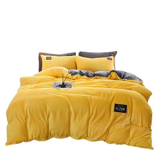 秋冬新款【纯色魔法绒四件套床品】加厚珊瑚绒三件套 法兰绒床单被套 商品图9